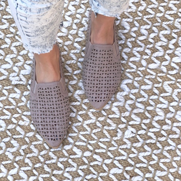 Mauve Perforated Loafer Slip On Flat - Picture 2 of 7